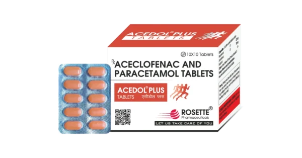 Acedol Plus: Aceclofenac 100mg + Paracetamol 325mg