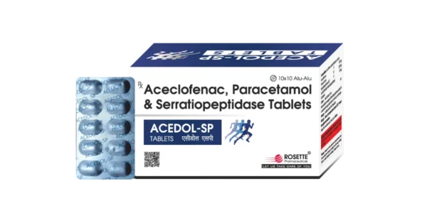 Aceclofenac + Paracetamol + Serratiopeptidase Tablet (Acedol SP) – Uses, Dosage & Price